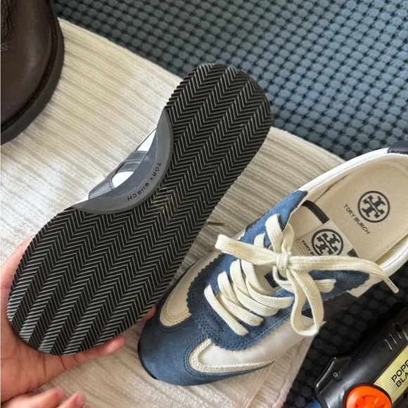 Tory Burch Blue and White Sneakers - Picture 2 of 5
